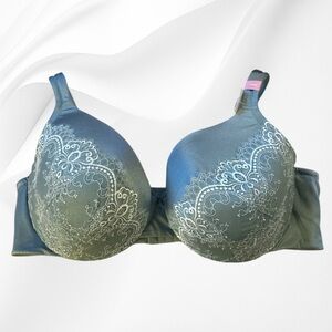 NWT Cacique Lightly lined Full Coverage Sea foam green lace Bra size 48 DD
